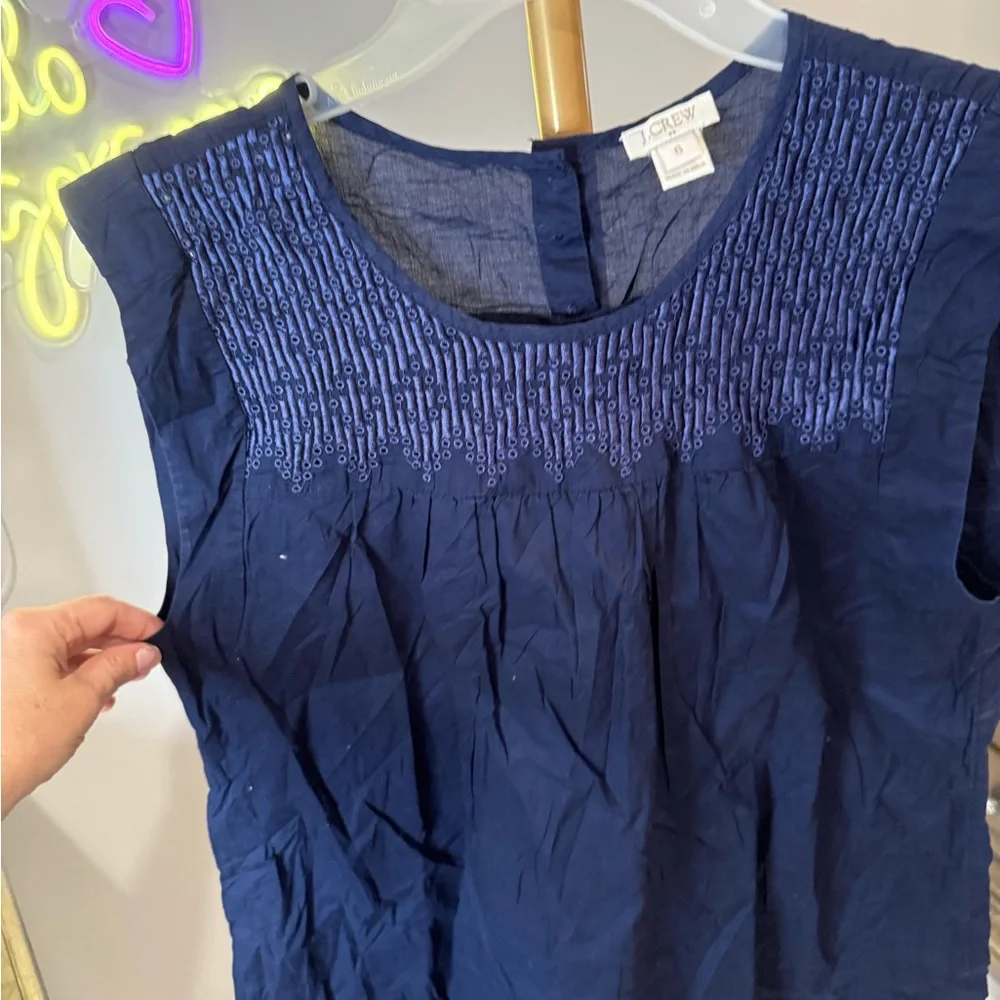 J. Crew Blue Smocked Blouse - Picture 5 of 8